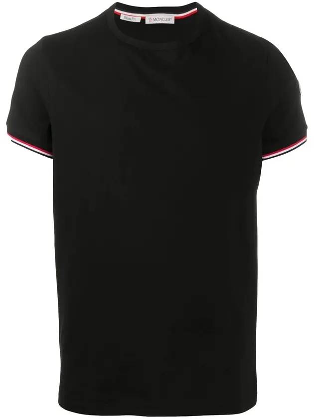 Arm Logo Round Short Sleeve T-Shirt Black - MONCLER - BALAAN 1