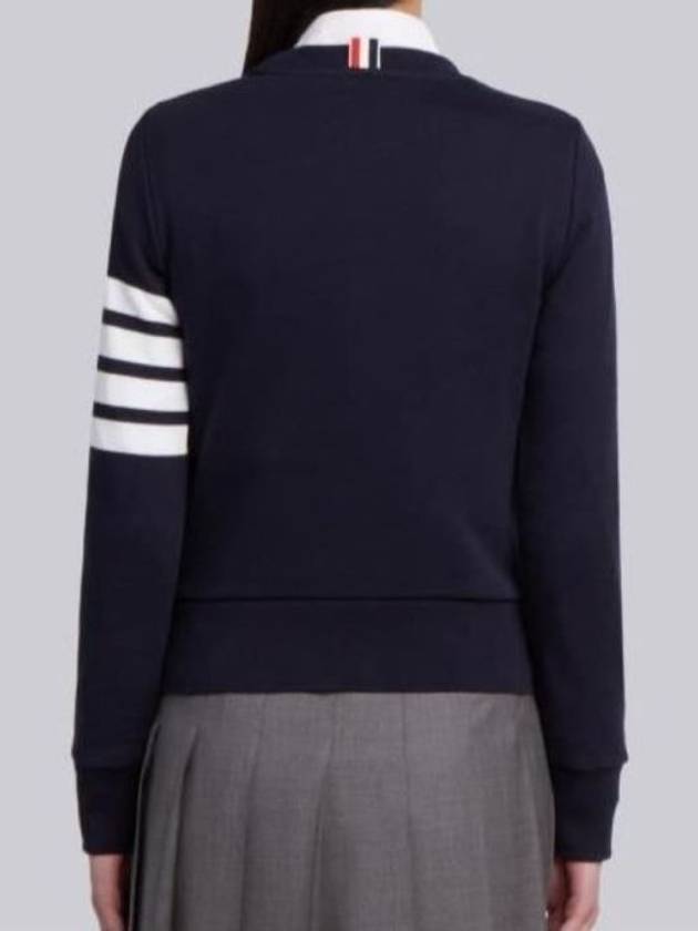 Engineered 4 Bar Stripe Loopback Jersey Knit Crewneck Sweatshirt Navy - THOM BROWNE - BALAAN 5