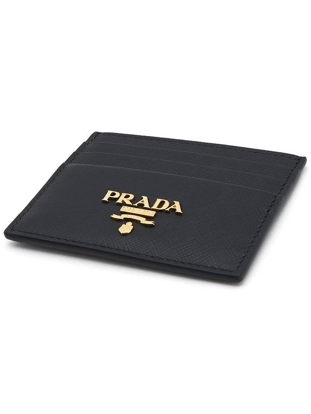 Metal Logo Saffiano Card Wallet Black - PRADA - BALAAN 4