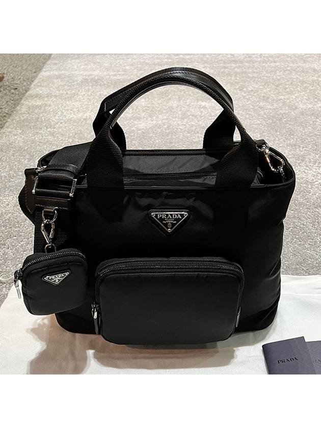 Padded Re-Nylon Tote Bag Black - PRADA - BALAAN 3