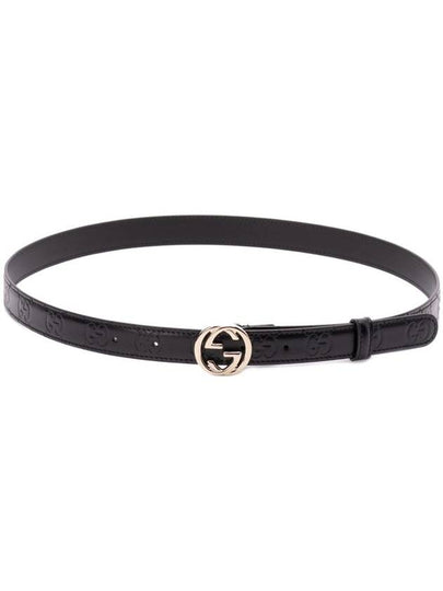 Interlocking G Buckle Leather Belt Black - GUCCI - BALAAN 2