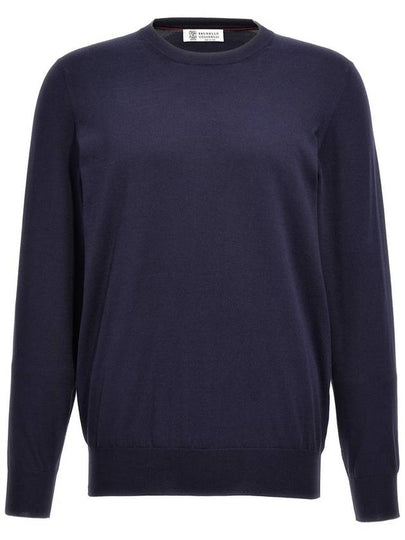 Plain Cotton Knit Top Navy - BRUNELLO CUCINELLI - BALAAN 2