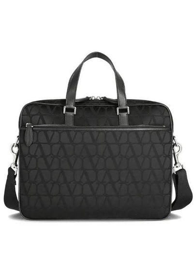 Top Handle Zipper Brief Case Black - VALENTINO - BALAAN 2