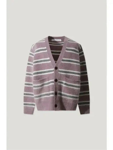 Mohair striped knit cardigan PURPLE - IRO - BALAAN 1