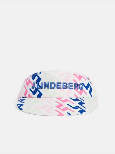 Viktor Print Embroidered Logo Visor Pink White - J.LINDEBERG - BALAAN 2