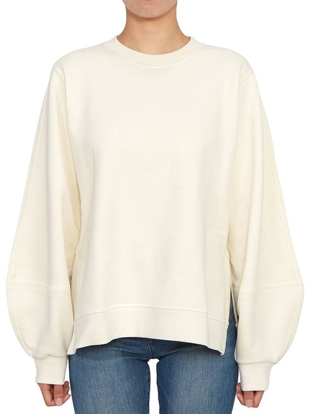 Women's Crew Neck Back Logo Sweatshirt Ivory - GANNI - BALAAN 2