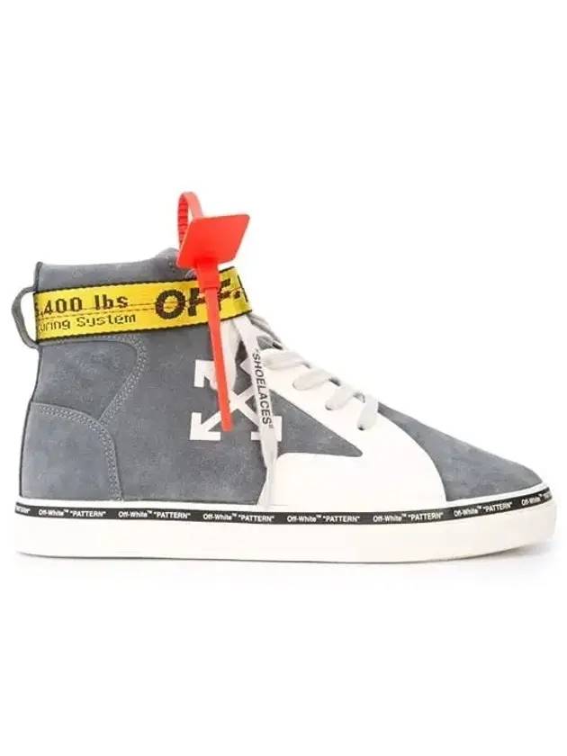 logo belt strap high-top sneakers gray - OFF WHITE - BALAAN 1