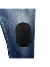 Leather patch this detail medium blue skater jeans S74LB0805 - DSQUARED2 - BALAAN 3