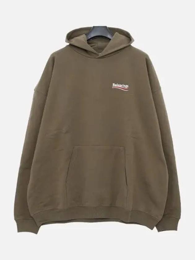 Men's Political Campaign Large Fit Hoodie Khaki - BALENCIAGA - BALAAN 2