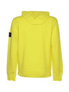 Logo Patch Drawstring Hoodie Yellow - STONE ISLAND - BALAAN 2