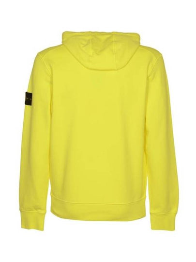 Logo Patch Drawstring Hoodie Yellow - STONE ISLAND - BALAAN 2