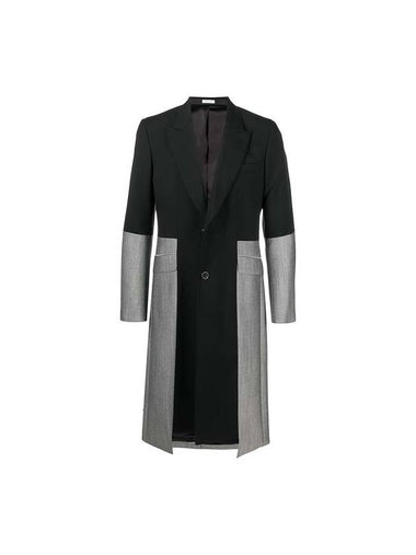 Two Tone Tailored Single Coat Black - ALEXANDER MCQUEEN - BALAAN 1