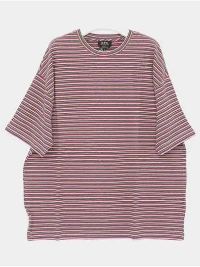 Bahaia Stripe Short Sleeve T-shirt Raspberry - A.P.C. - BALAAN 2