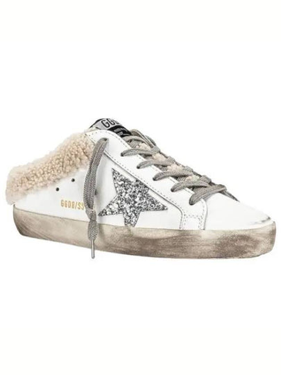 Superstar Sabot Glitter Shearing Lining Leather Low Top Sneakers Silver White - GOLDEN GOOSE - BALAAN 2