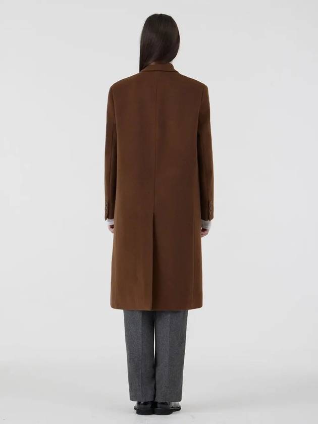 Women's Menish Overfit Box Wool Coat Brown - VOYONN - BALAAN 5