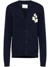 Men's Logo Intarsia Cardigan Navy - ISABEL MARANT - BALAAN 2