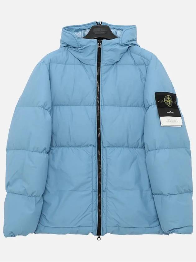 Naslan Light Watro Down Hooded Padded Pastel Blue - STONE ISLAND - BALAAN 4