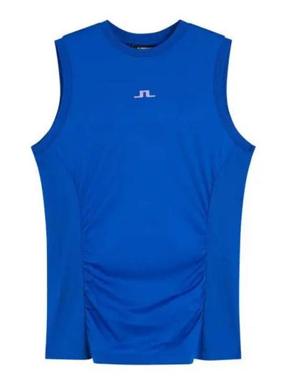 Hanna Logo Round Neck Sleeveless Blue - J.LINDEBERG - BALAAN 2