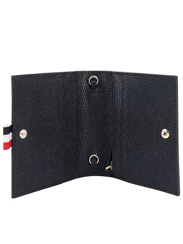 Three Stripe Tab Chain Strap Half Wallet Black - THOM BROWNE - BALAAN 4