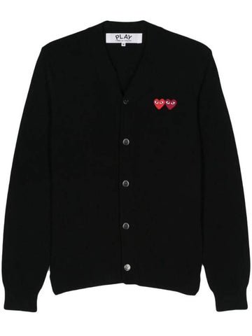 Heart patch wool cardigan AXN058 - COMME DES GARCONS PLAY - BALAAN 1