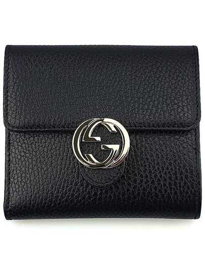 GG Interlocking Half Wallet Black - GUCCI - BALAAN 2