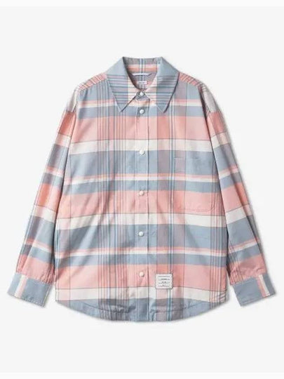 Check Wool Long Sleeve Shirt Blue Pink - THOM BROWNE - BALAAN 2