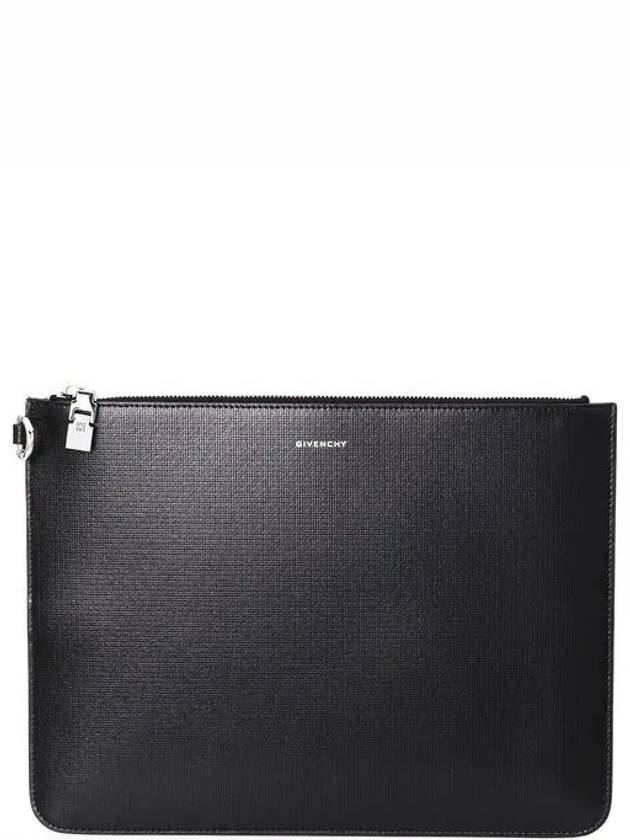 4G Classic Leather Large Clutch Bag Black - GIVENCHY - BALAAN 2