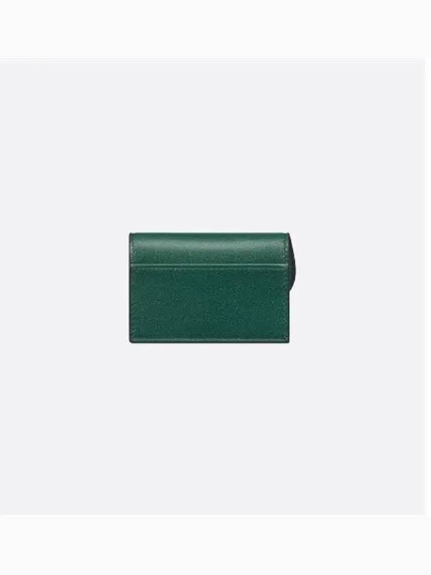 Saddle Bloom Goatskin Flap Card Wallet Pine Green - DIOR - BALAAN 5