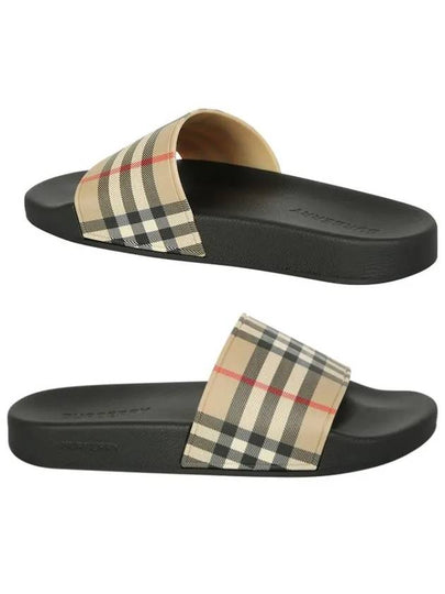 Check Furley Slippers Beige - BURBERRY - BALAAN 2