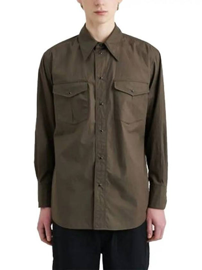 Western Poplin Long Sleeve Shirt Espresso - LEMAIRE - BALAAN 2