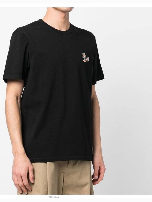 Dressed Fox Patch Classic Short Sleeve T-Shirt Black - MAISON KITSUNE - BALAAN 3