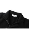 Wappen High Neck Button Up Wool Cardigan Black - STONE ISLAND - BALAAN 4