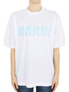 Women s Logo Stamp Cotton Short Sleeve White Blue THJET49 EPHUSCS11 L4W01 - MARNI - BALAAN 2