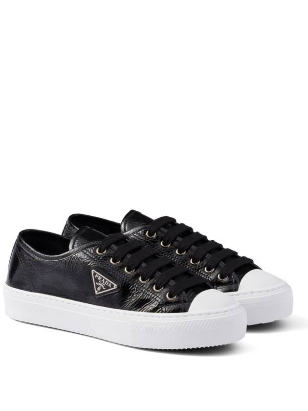 Naplak Leather Low Top Sneakers Black - PRADA - BALAAN 3