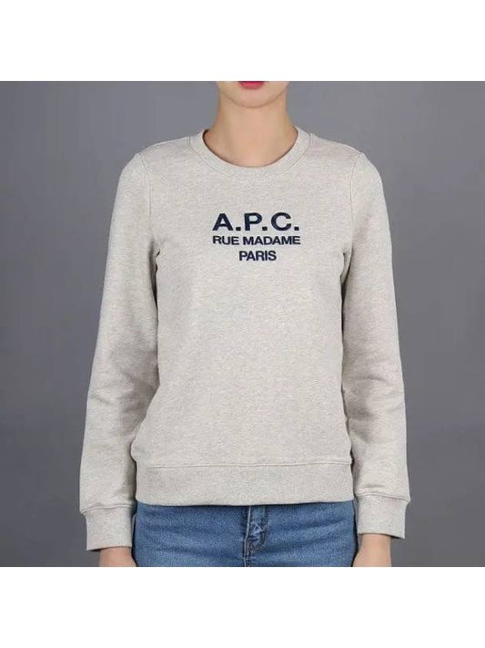 Women's Tina Logo Sweat Sweatshirt Heather Ecru - A.P.C. - BALAAN 2