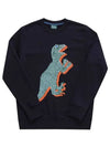 Dinosaur Print Crew Neck Sweatshirt Navy - PAUL SMITH - BALAAN 3