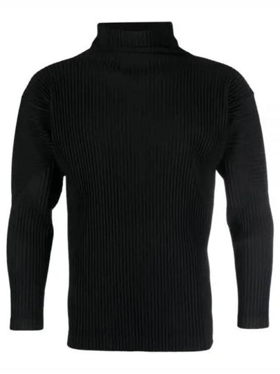 High Neck Pleated Turtleneck Black - ISSEY MIYAKE - BALAAN 2