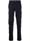 Logo Patch Cargo Straight Pants Navy - STONE ISLAND - BALAAN 2