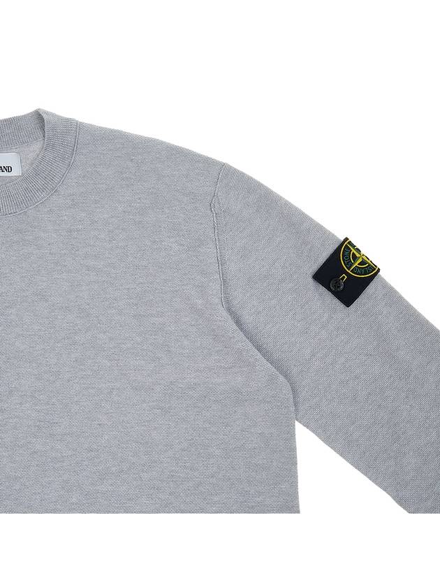 Logo Wappen Knit Top Grey - STONE ISLAND - BALAAN 5