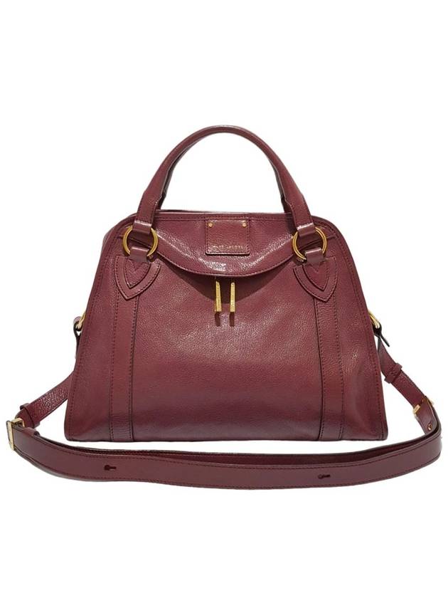 Women s Burgundy Leather Satchel Tote Bag Strap - MARC JACOBS - BALAAN 1