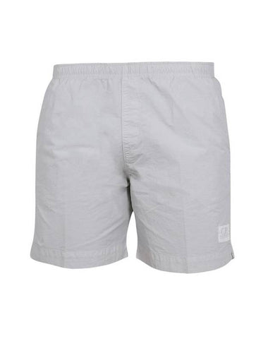 Logo Patch Flat Nylon Swim Shorts Grey - CP COMPANY - BALAAN 1