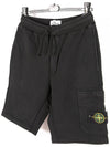 Men's Fleece Bermuda Shorts Black - STONE ISLAND - BALAAN 3