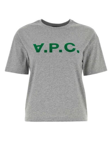 Logo Print Crew Neck Short Sleeve T-Shirt Grey - A.P.C. - BALAAN 1