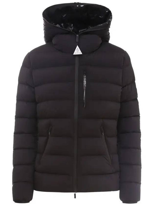 Women's Herbe Hooded Short Padded Black - MONCLER - BALAAN 1