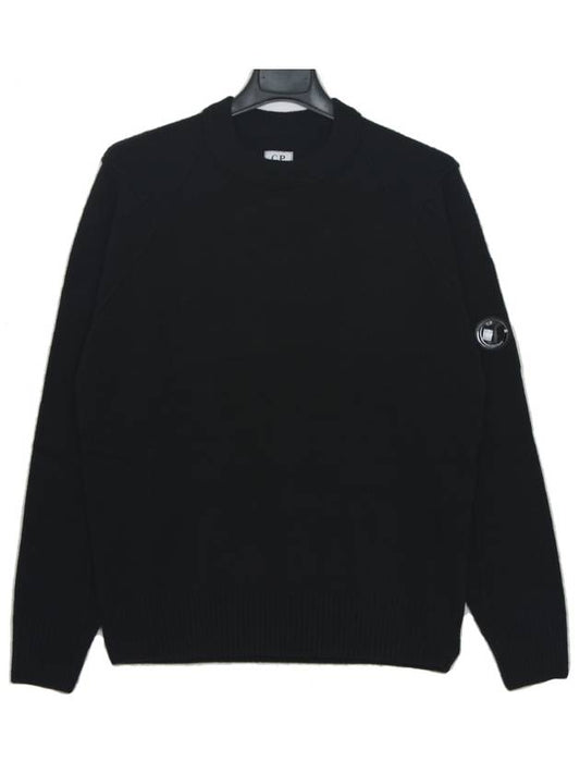 Men's Lens Wappen Knit Black - CP COMPANY - BALAAN 2