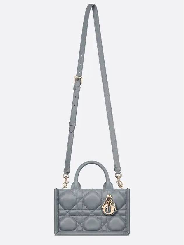 Macrocannage Calfskin Strap Mini Book Tote Bag Grey - DIOR - BALAAN 5