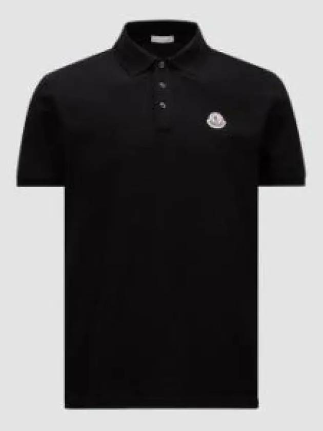 Logo Patch Polo Shirt Black - MONCLER - BALAAN 2