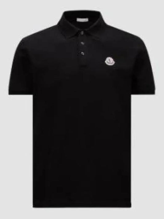 Logo Patch Polo Shirt Black - MONCLER - BALAAN 2