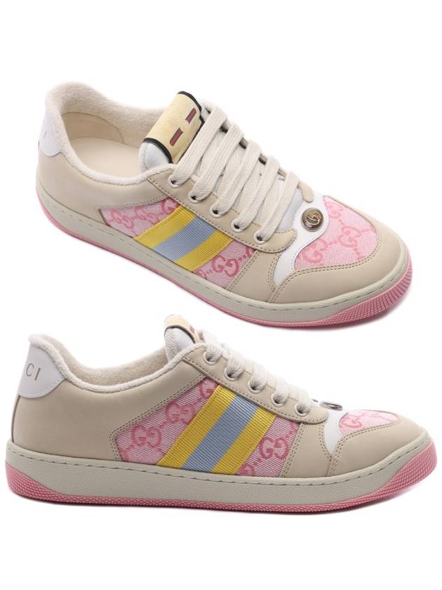 Screener GG Low-Top Sneakers Pink Beige - GUCCI - BALAAN 3