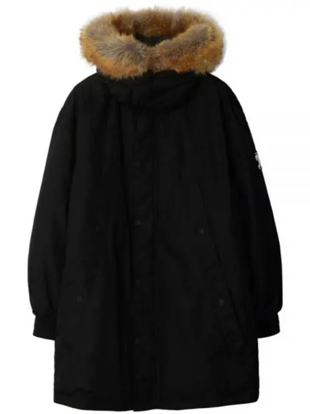 Faux Fur Trim Parka Black - BURBERRY - BALAAN 2